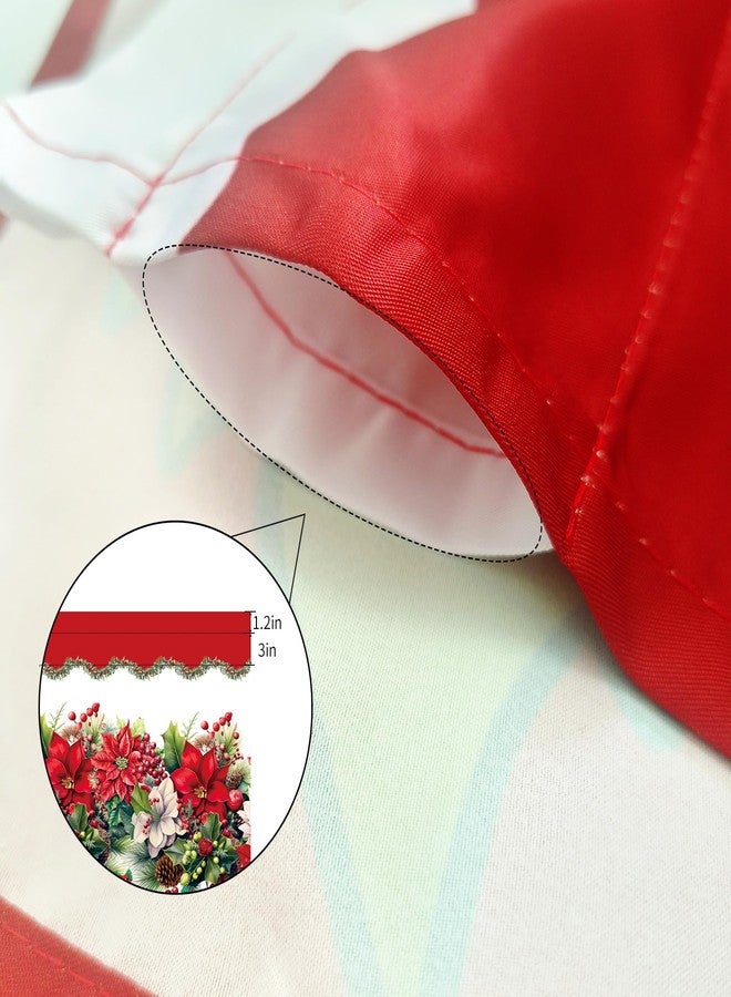 SUNWISHA Christmas Poinsettia Curtain Valances Set - Upper & Lower Curtains, 52'' L x 18'' W & 36'' L x 26'' W, Kitchen Windows Decor, 3 Piece Set, Red - Image 5